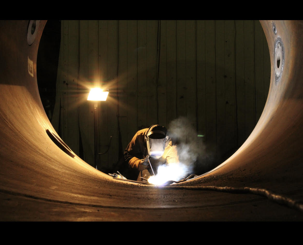 Close-Up of Welding Work in Industrial Environment